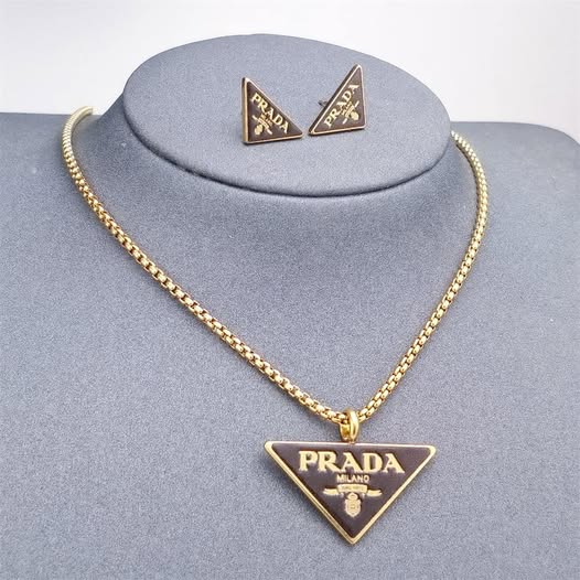 Prada Symbole pendant necklace and matching earrings
