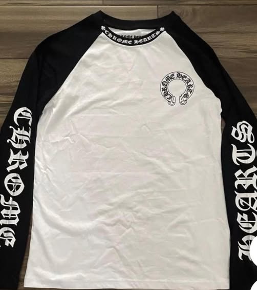 Chrome Hearts black and whitev graphic long sleeve tee