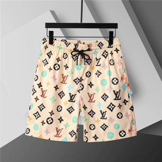 Louis Vuitton Tyler Cream multicolor monogram Silk shorts