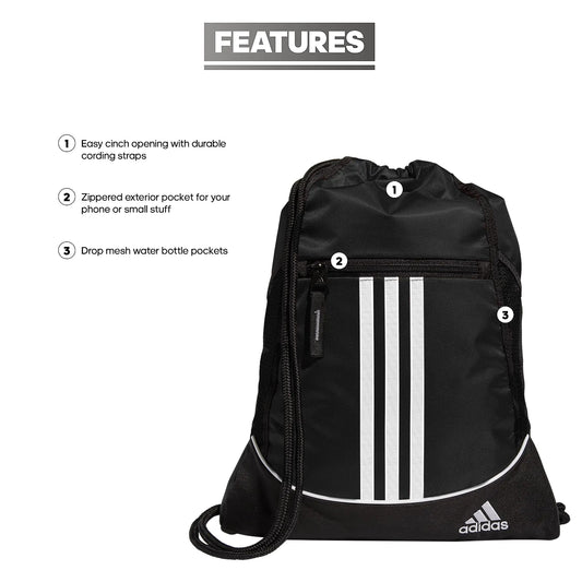 adidas Alliance Sackpack, Black, One Size