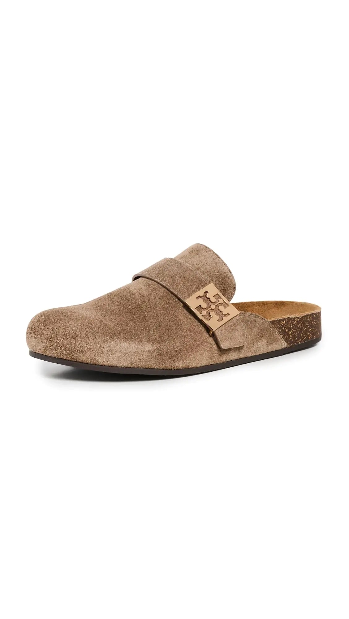 Tory Burch Womens Mellow Mules River Rock/Gold 5.5 Medium US