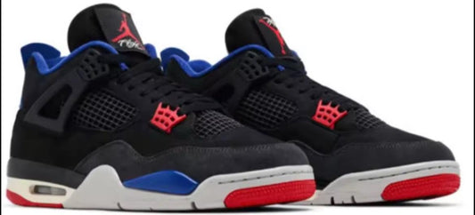 Air Jordan 4 Retro Sneakers - "Black/Red/Blue"