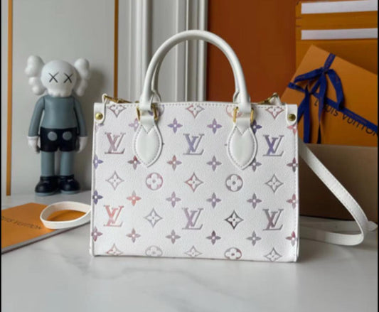 Louis Vuitton Monogram White Canvas Tote Bag
