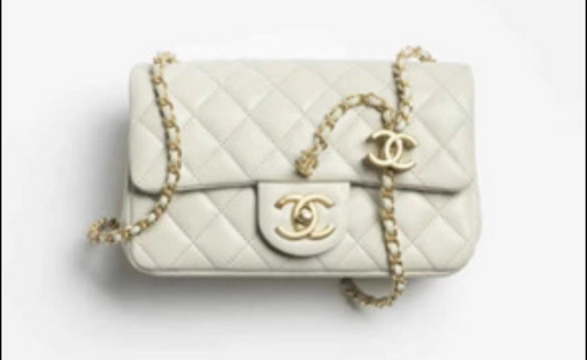 Chanel Classic Flap Quilted White Leather Bag
