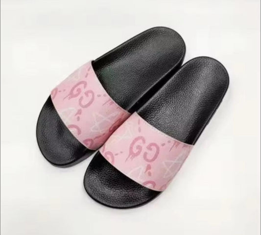 Gucci Pink GG Logo Slides