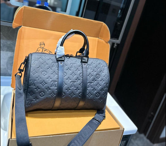 Louis Vuitton Monogram Empreinte Black Leather Duffle Bag