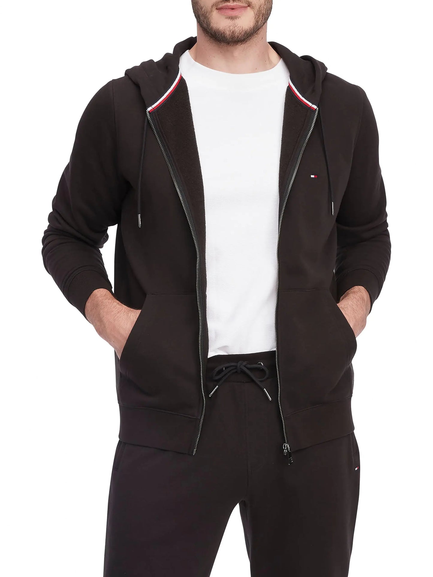 Tommy Hilfiger Mens Logo Zip Thru Hoodies