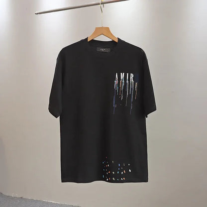 Short Sleeve Graffiti Letter Printed T-shirt