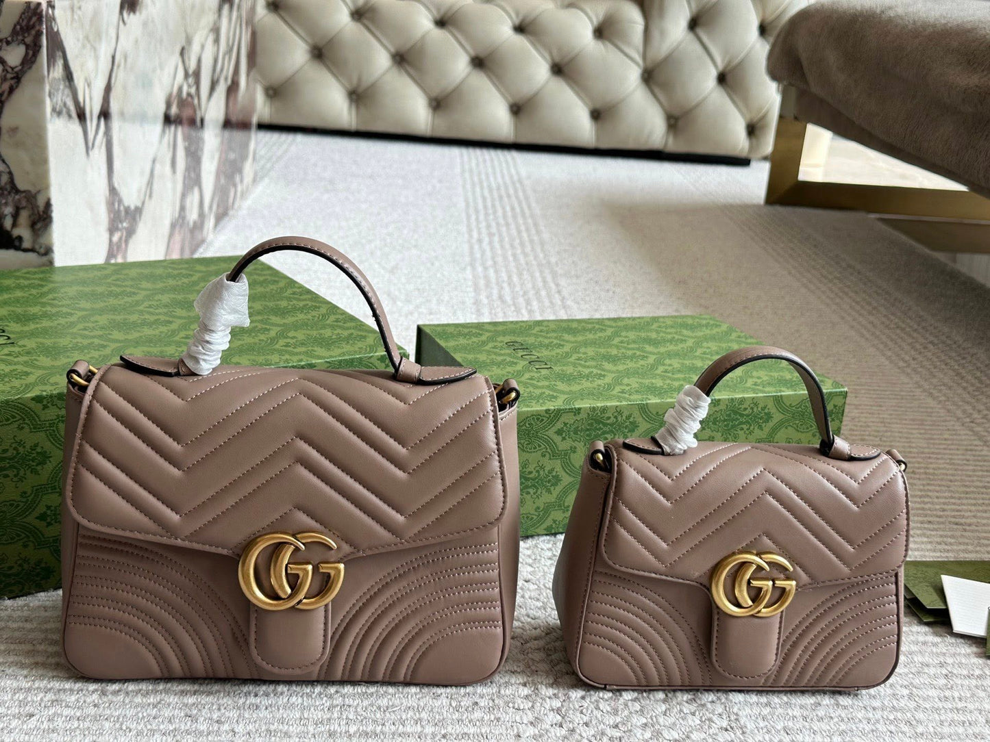 Gucci GG Marmont Matelassé Top Handle Bag